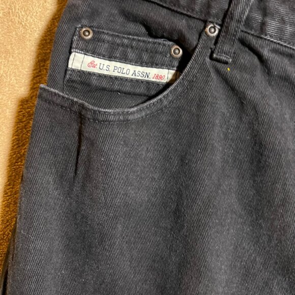 US Polo Assn Men 32x32‎ Black Denim Regular Straight Fit Vintage 5 Pocket Jeans - Picture 5 of 11